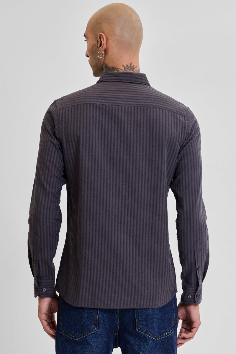 Grey Stripes Slim Fit Shirt