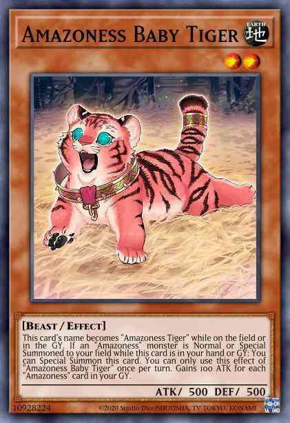 Amazoness Baby Tiger (Green) - LDS1-EN023 - Ultra Rare - 1st Edition