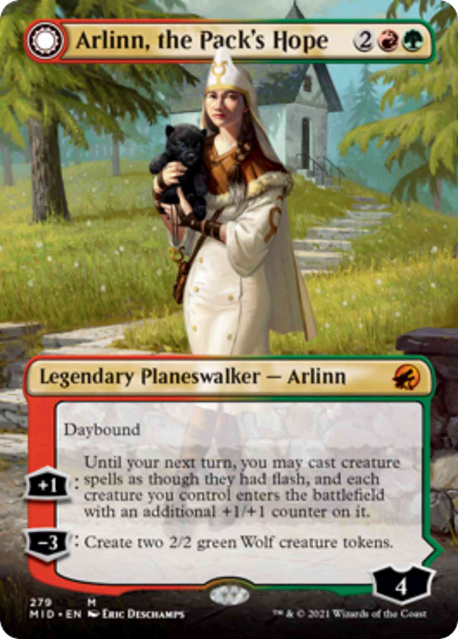 Arlinn, the Pack's Hope // Arlinn, the Moon's Fury [279] [Borderless] [Innistrad: Midnight Hunt] [Non-Foil]