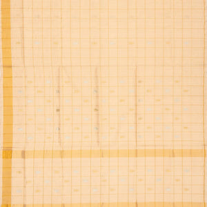 Cream Handloom Venkatagiri Cotton Saree With Checks & Buttas