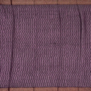 Maroon Woven Chanderi Printed Cotton Saree With zari Border