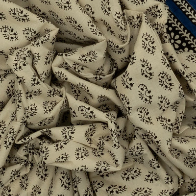 Taupe Woven Jaipur Cotton Saree Printed With Mango Motifs