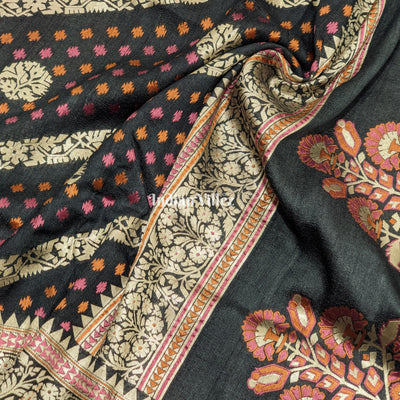 Black Designer Banarasi Tussar Saree