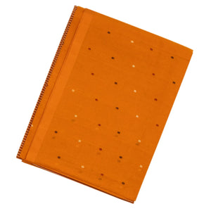 Orange Handloom Bengal Cotton Saree With Coin Motifs