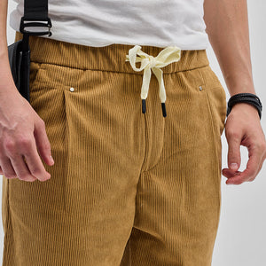 Light Brown Corduroy Relaxed Fit Trousers