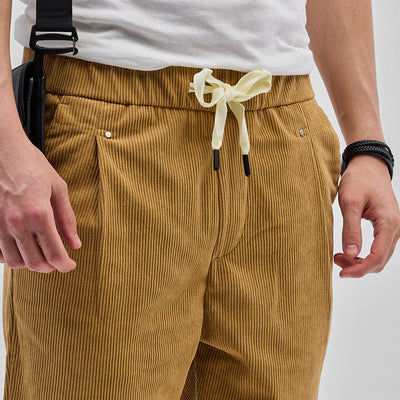 Light Brown Corduroy Relaxed Fit Trousers