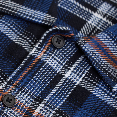 Navy Flannel Checks Relaxed Fit Overshirt