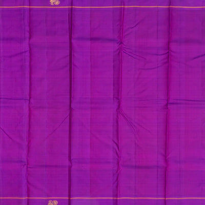 Aquamarine Handloom Kanchipuram Korvai Silk Saree With Purple Border