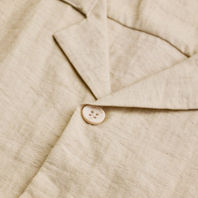 Beige Box Fit Linen Blend Shirt