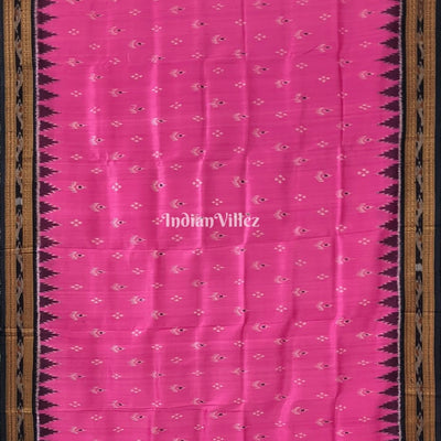 Pink Mayur Chandrika Odisha Handloom Khandua Silk Saree