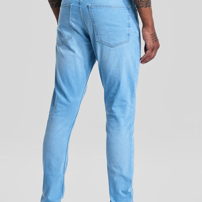 Light Blue Tapered Fit Jeans
