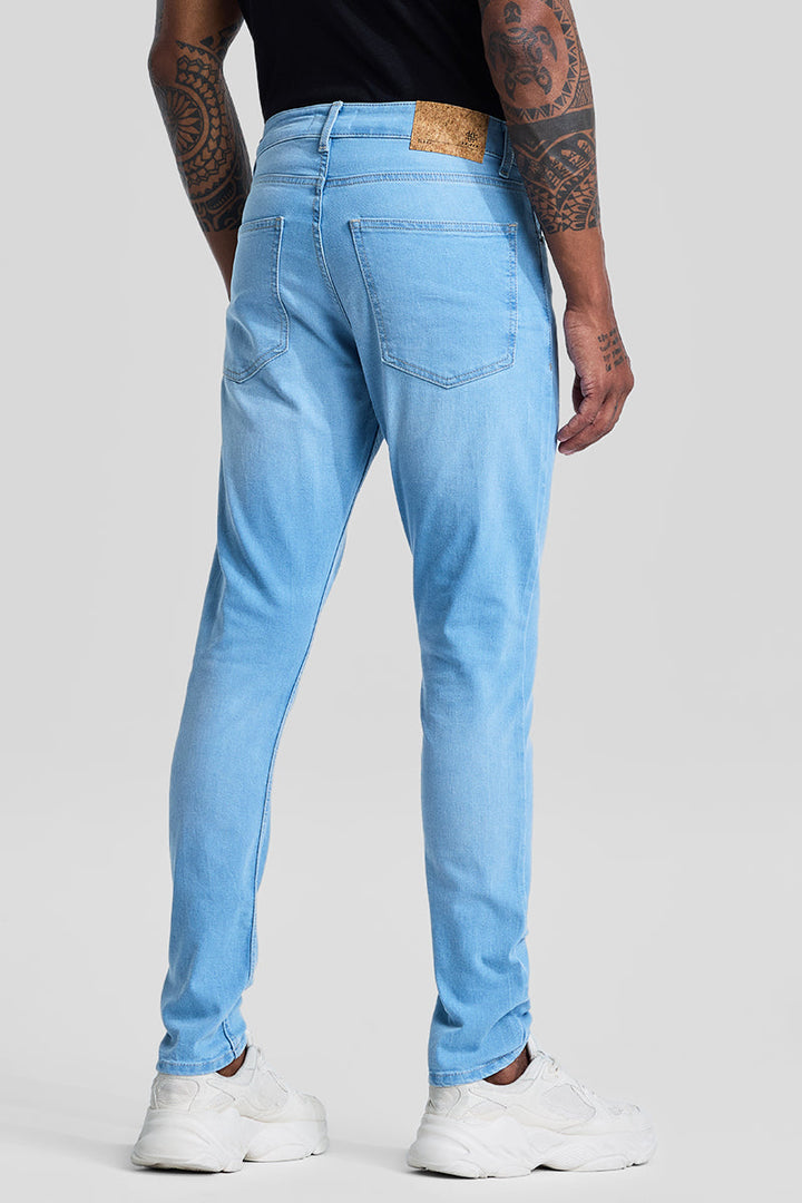 Light Blue Tapered Fit Jeans