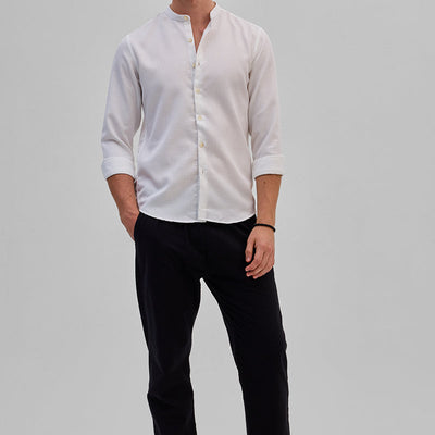 White Mandarin Slim Fit Shirt