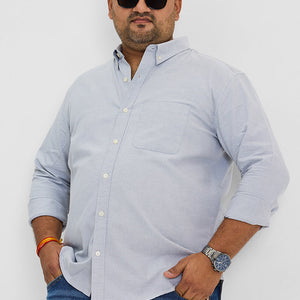 Light Grey Button Down Regular Fit Shirt