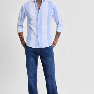 Light Blue Stripes Slim Fit Shirt