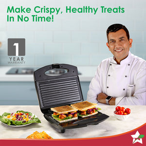 Acura Plus Sandwich Griller| 750W | Non-stick Aluminium Grill Plates by blacktree