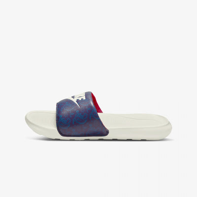 Nike | VICTORI ONE PRINTED SLIDE  { BLACKENED BLUE / SAIL