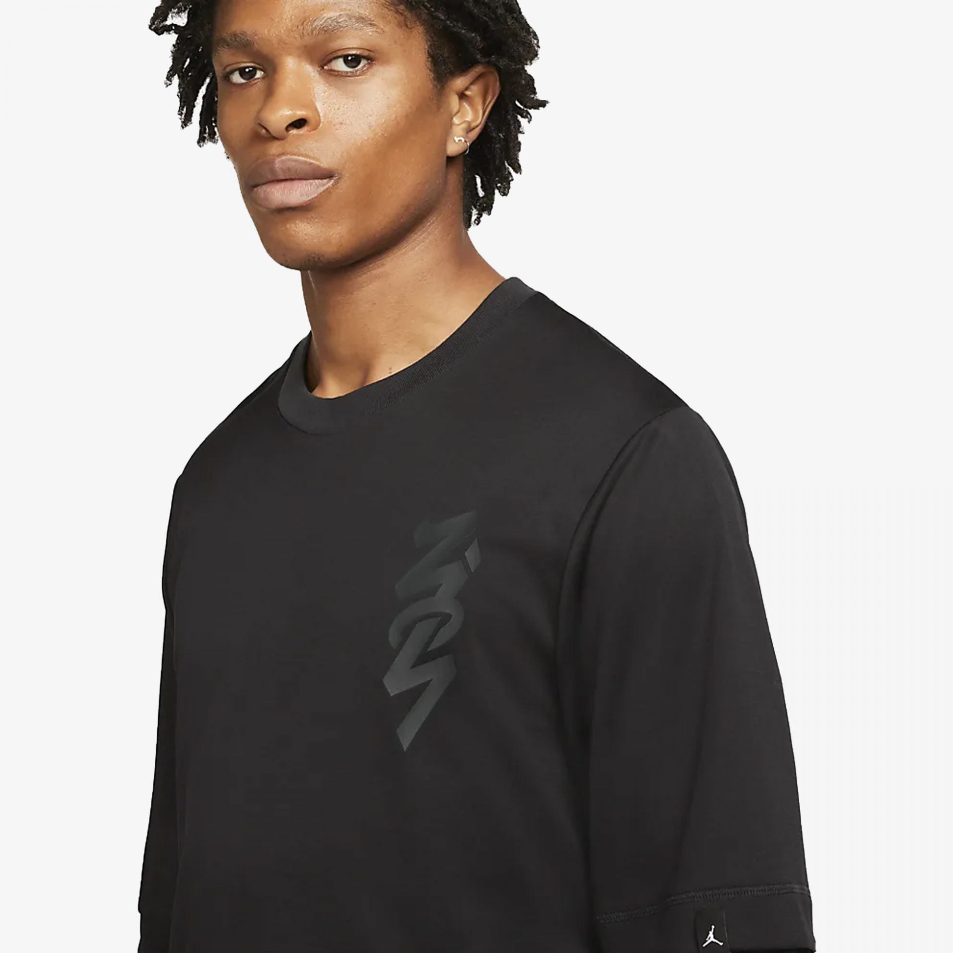 Nike | M J ZION LS SHOOTING SHIRT  { BLACK/GREY