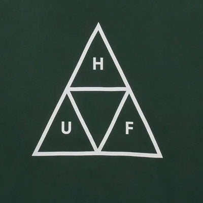 HUF | ESSENTIALS TT HOODIE  { FOREST GREEN