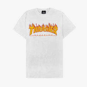 Thrasher | FLAME LOGO T-SHIRT  { WHITE