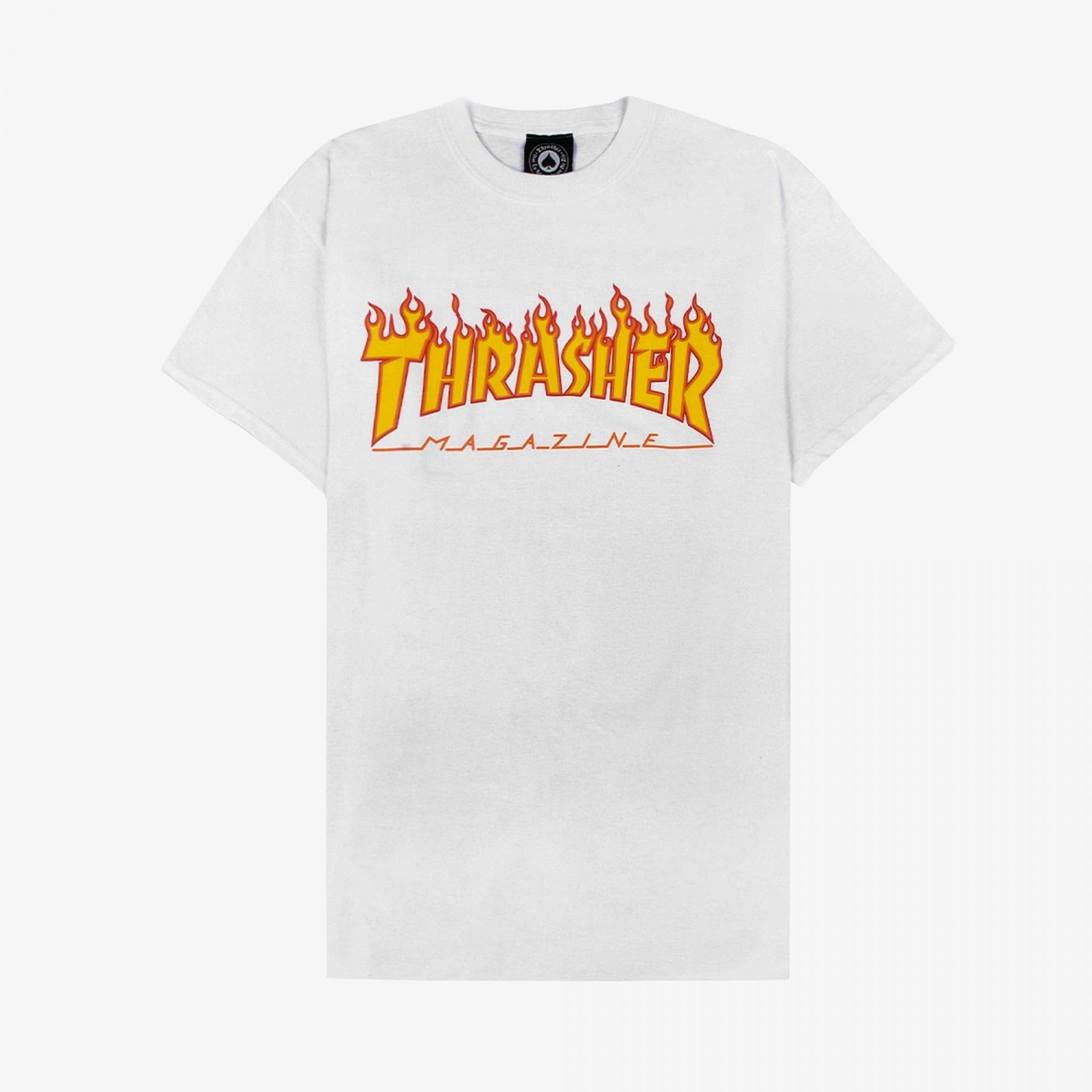 Thrasher | FLAME LOGO T-SHIRT  { WHITE