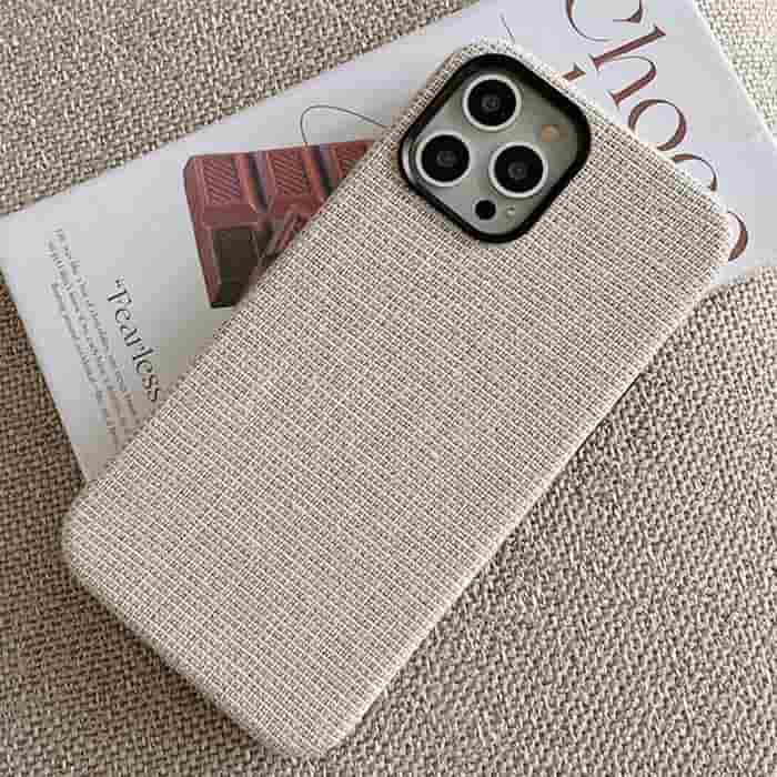 iPhone 14 Fabric Case - Light Grey