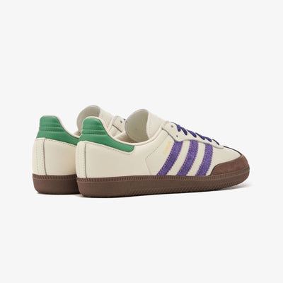 Adidas Originals | SAMBA OG  { OFF WHITE/PURPLE/GREEN