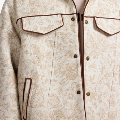 F A R A K | HANDMADE JACQUARD JACKET { BEIGE