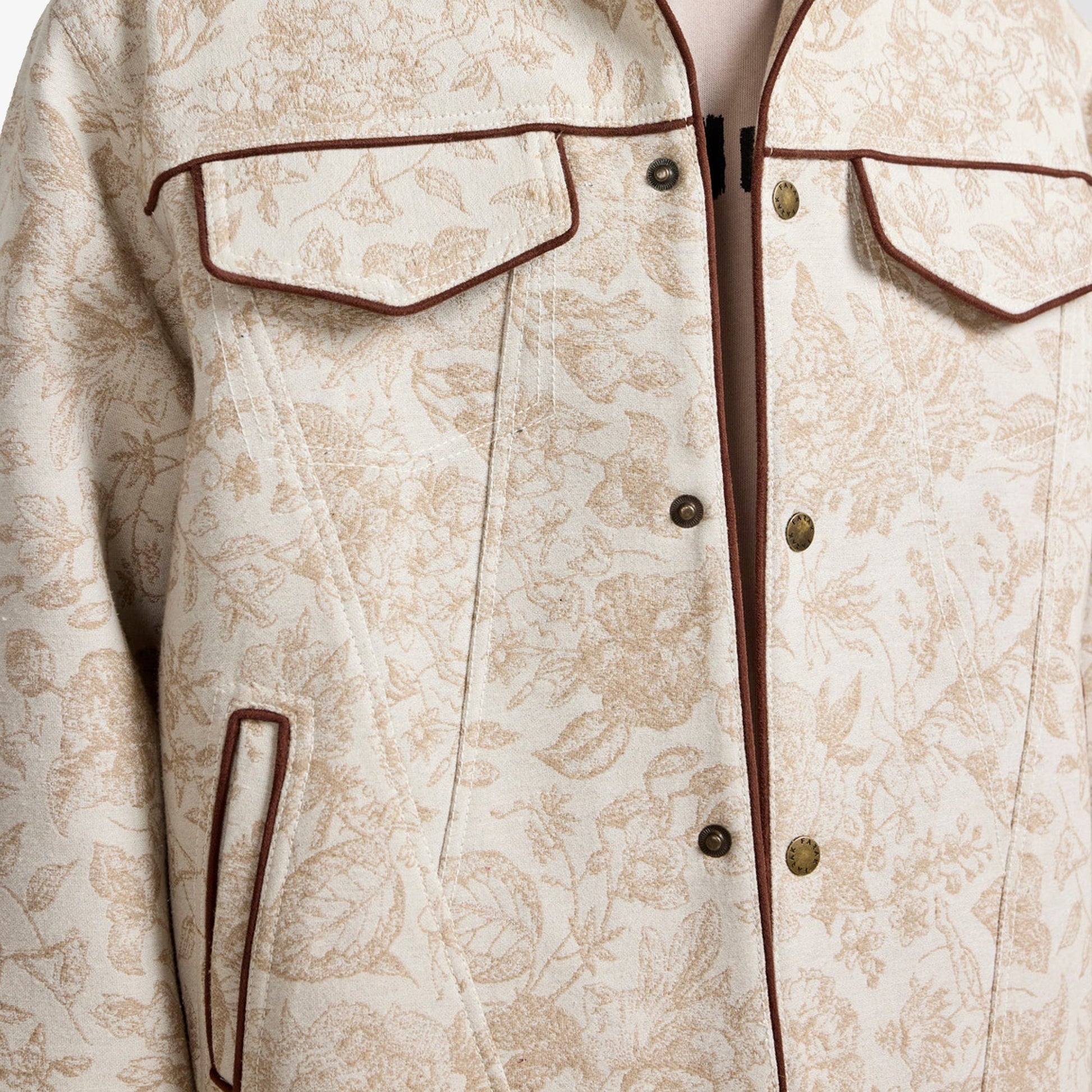 F A R A K | HANDMADE JACQUARD JACKET { BEIGE