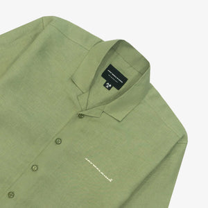JAYWALKING | BEIGE LINEN SHIRT { GREEN