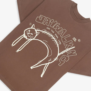 JAYWALKING | CAT T-SHIRT { BROWN