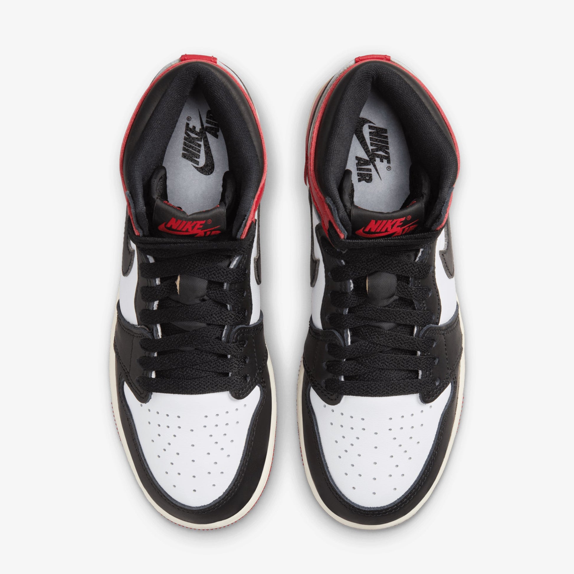 JORDAN | AIR JORDAN 1 HIGH OG (GS) "BLACK TOE" { WHITE/BLACK-VARSITY RED-SAIL