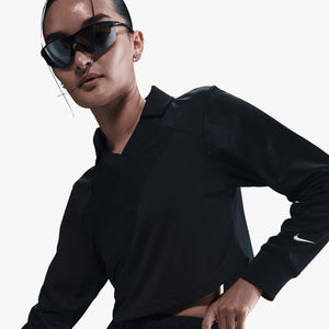 NIKE | SPORTSWEAR LONG-SLEEVE CROPPED JERSEY { BLACK/BLACK/SAIL