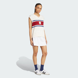 Adidas Originals | RETRO SPORTS CRICKET-INSPIRED VEST { OFF WHITE