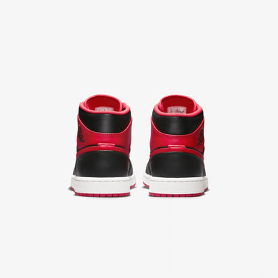 Jordan | AIR JORDAN 1 MID { BLACK/FIRE RED-WHITE