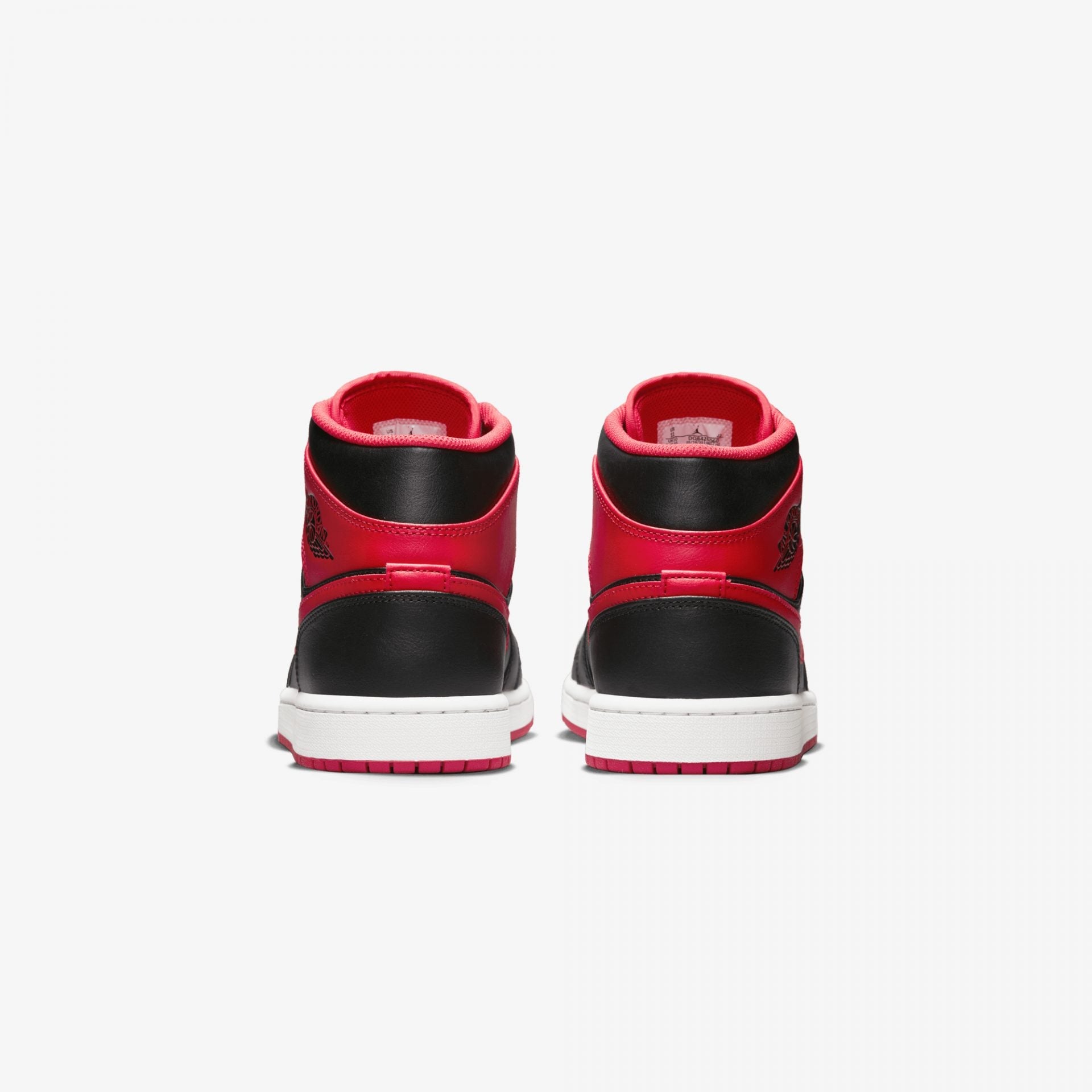 Jordan | AIR JORDAN 1 MID { BLACK/FIRE RED-WHITE