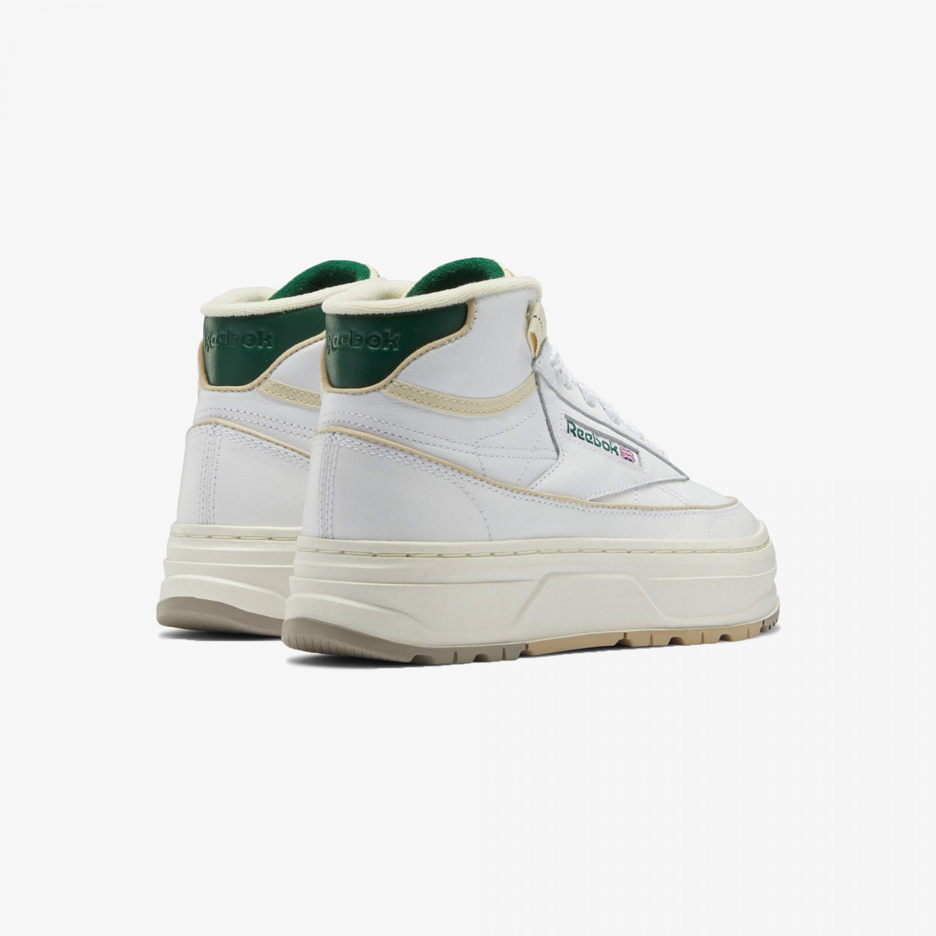 Reebok | CLUB C GEO MID  { WHITE / DARK GREEN