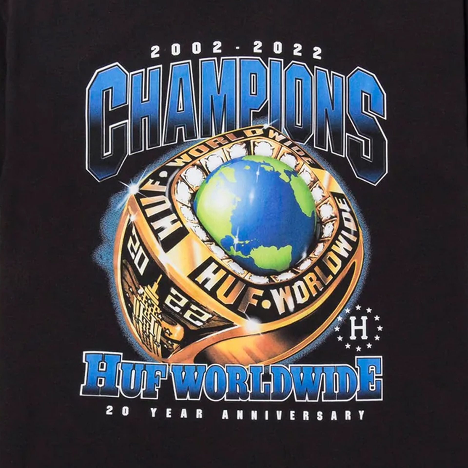 HUF | CHAMPIONS TEE  { BLACK