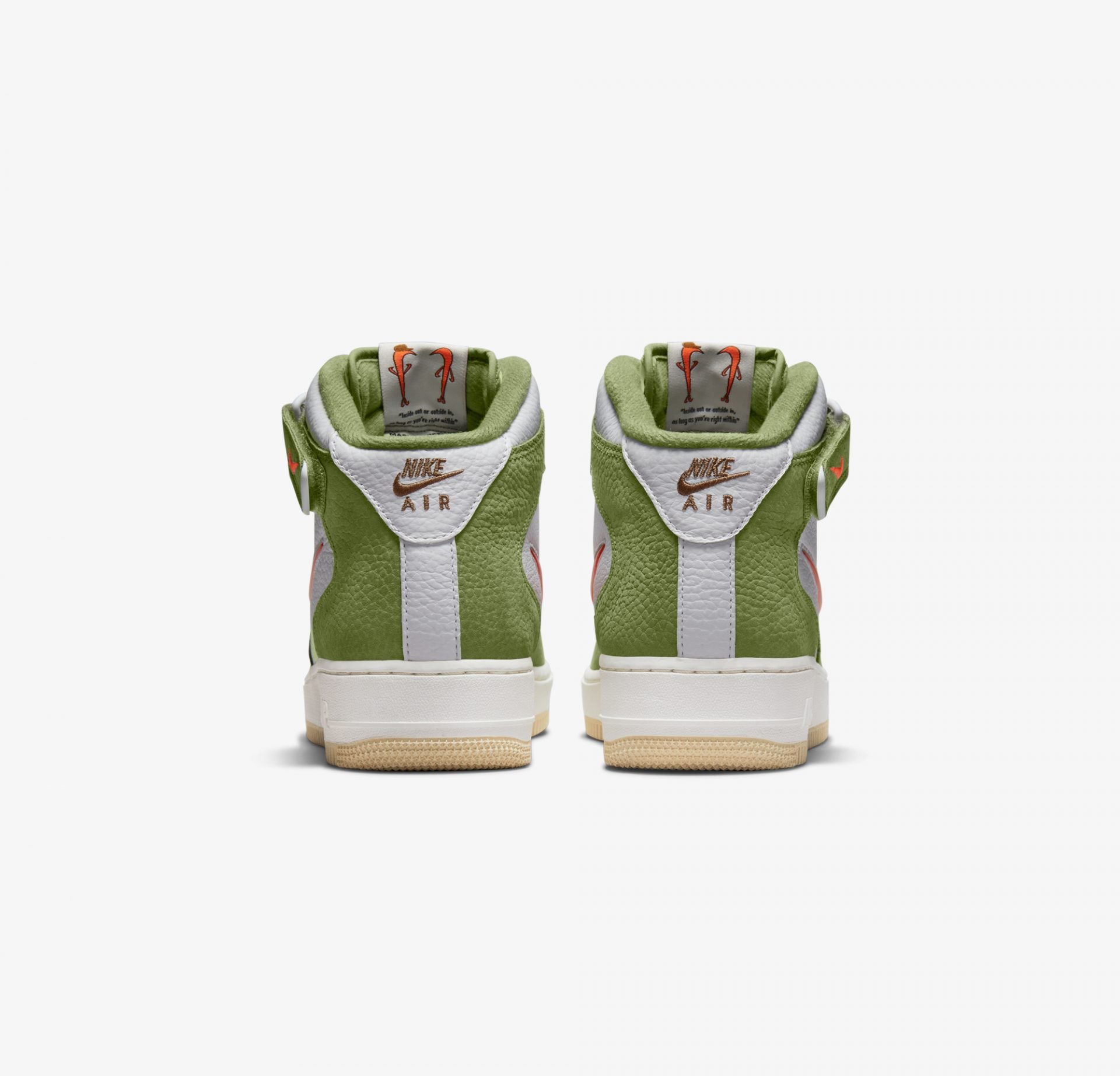 Nike | AIR FORCE 1 MID '07  { OLIVE GREEN / TOTAL ORANGE