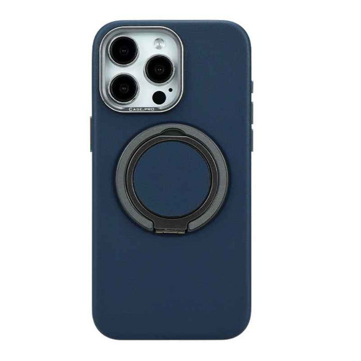 Leather Magnetic Ring Case For iPhone 15