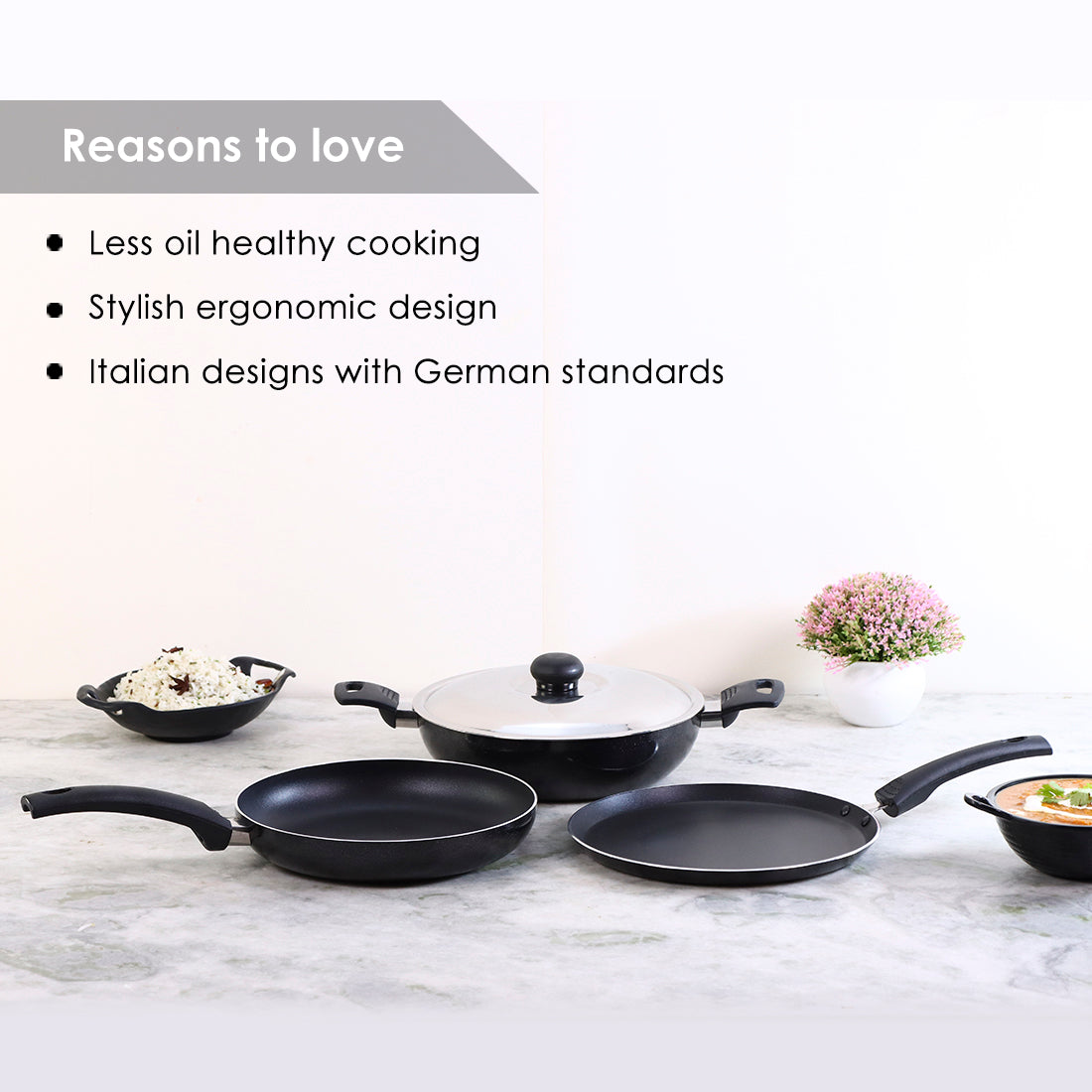 Wonderchef Renewed Platinum Plus Non-Stick Cookware Set of 4