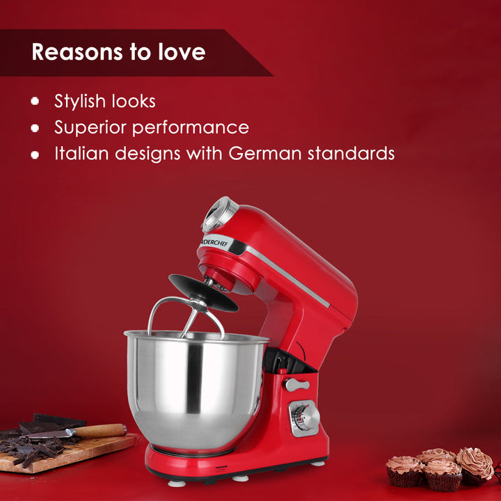 Crimson Edge Die-Cast Metal Stand Kitchen Mixer