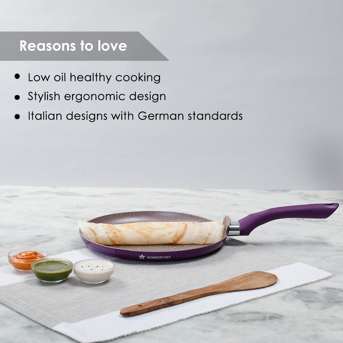 Royal Velvet 24 cm Non-Stick Dosa Tawa | Induction Bottom.