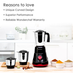 Ruby Mixer Grinder With 3 Jars and Anti-Rust Stainless Steel Blades,