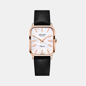 Elegance Belle Women Quartz White Mother Of Pearl Dial Analog Leather Watch 30040.44.09L