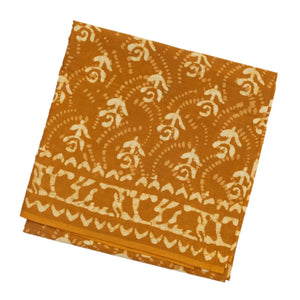 Oil Mustard Woven Jaipur Cotton Saree Printed With Floral  Motifs