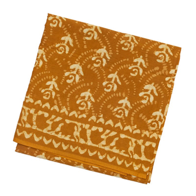 Oil Mustard Woven Jaipur Cotton Saree Printed With Floral  Motifs