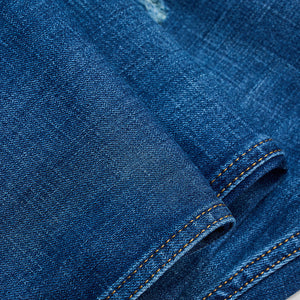 Denim Blue Distressed Bootcut Jeans