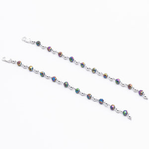 Original Multicolor Silver Beads Nazariya for Kids