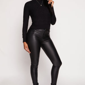 Greek Key Textured Knit Sweater